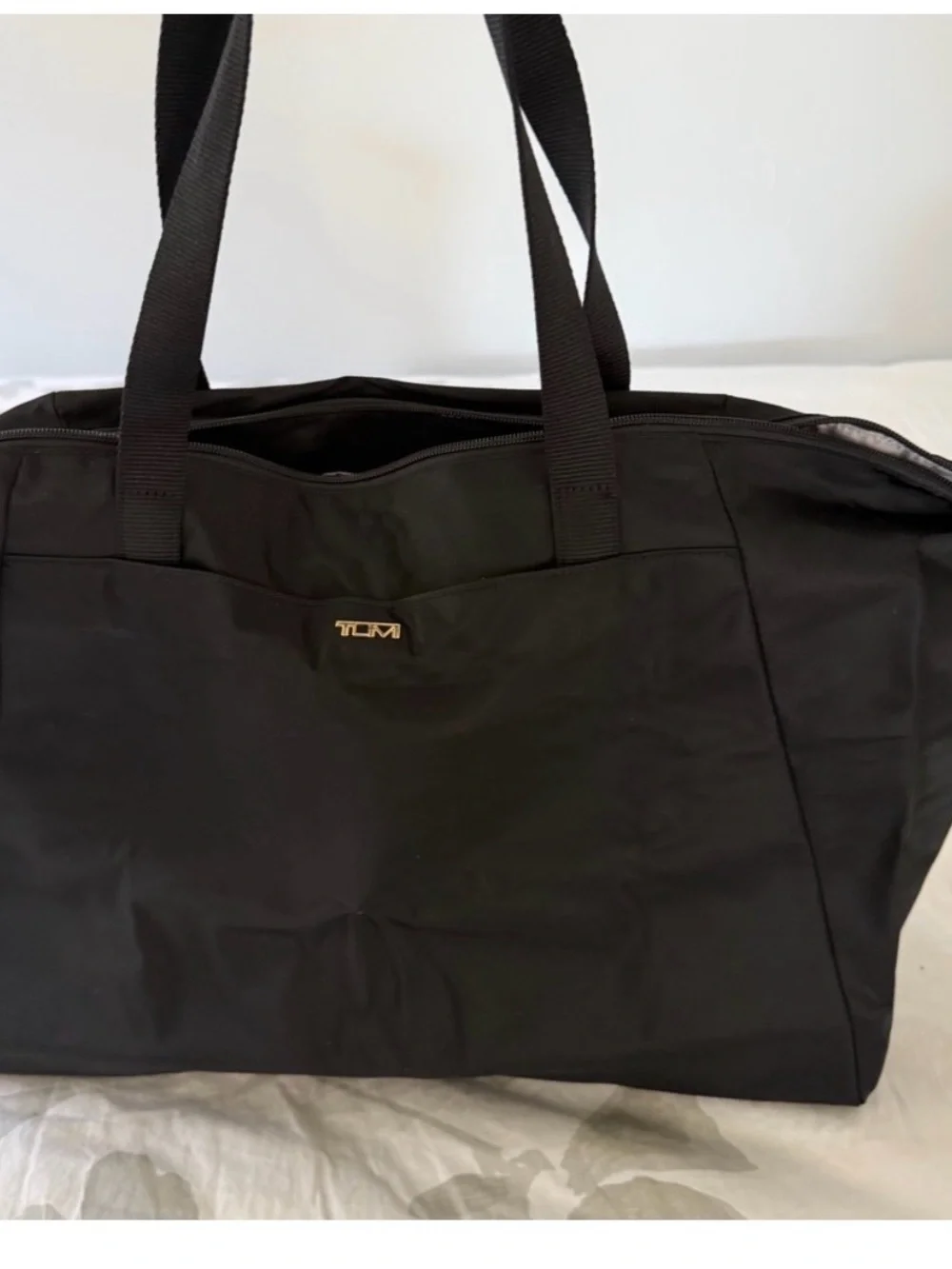 Tumi Black Nylon Duffel Travel Tote Bag